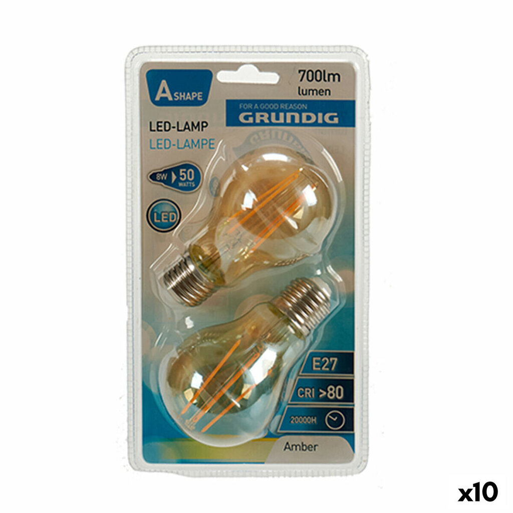 LED Spuldze Grundig 8 W 2300 K E27 Dzintars 700 lm cena un informācija | Spuldzes | 220.lv