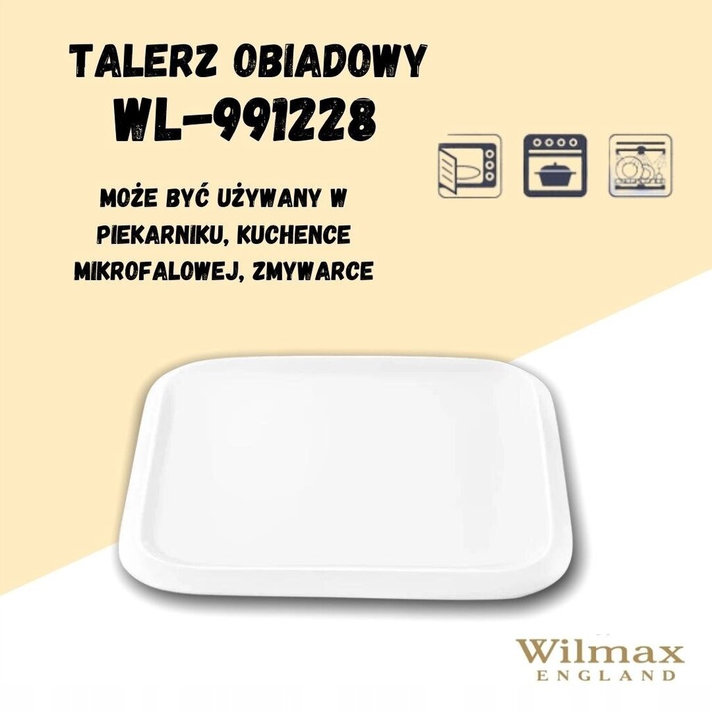 WILMAX šķīvis, 25,5x25,5 cm cena un informācija | Trauki, šķīvji, pusdienu servīzes | 220.lv