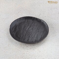 Черная фарфоровая плоская десертная тарелка с имитацией камня Wilmax 20,5 см цена и информация | Посуда, тарелки, обеденные сервизы | 220.lv
