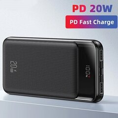 USAMS Powerbank 30000mAh 20W QC3.0+PD Fast Charge czarny|black XY Series 30KCD20101 (US-CD201) Digital display цена и информация | Зарядные устройства Power bank | 220.lv