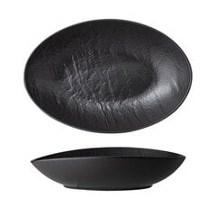 Овальный черный фарфоровый салатник Wilmax 25x16,5x6 см цена и информация | Посуда, тарелки, обеденные сервизы | 220.lv