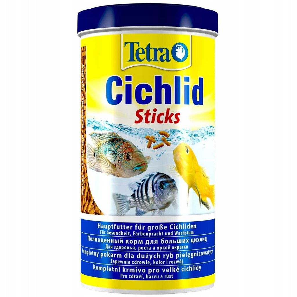 Barība zivīm Tetra Cichlid Sticks, 1000 ml cena un informācija | Zivju barība | 220.lv