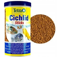 Barība zivīm Tetra Cichlid Sticks, 1000 ml cena un informācija | Zivju barība | 220.lv