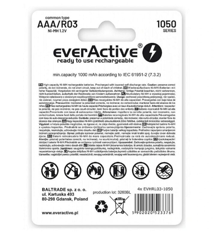 everActive EVHRL03-550 cena un informācija | Akumulatori fotokamerām | 220.lv