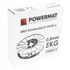 Metināšanas stieple Powermat PM0013, 0,8mm, 5 kg cena un informācija | Metināšanas iekārtas, lodāmuri | 220.lv