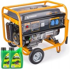 Benzīna ģenerators Powermat PM-AGR-6500M-K, 6500W, 2x230V цена и информация | Электрогенераторы | 220.lv