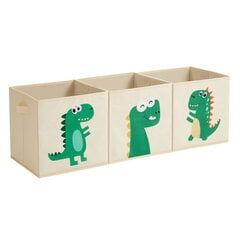 Органайзер для игрушек Дракон, 30х30х30 см., зелёный, песочный цена и информация | Полки для книг и игрушек | 220.lv