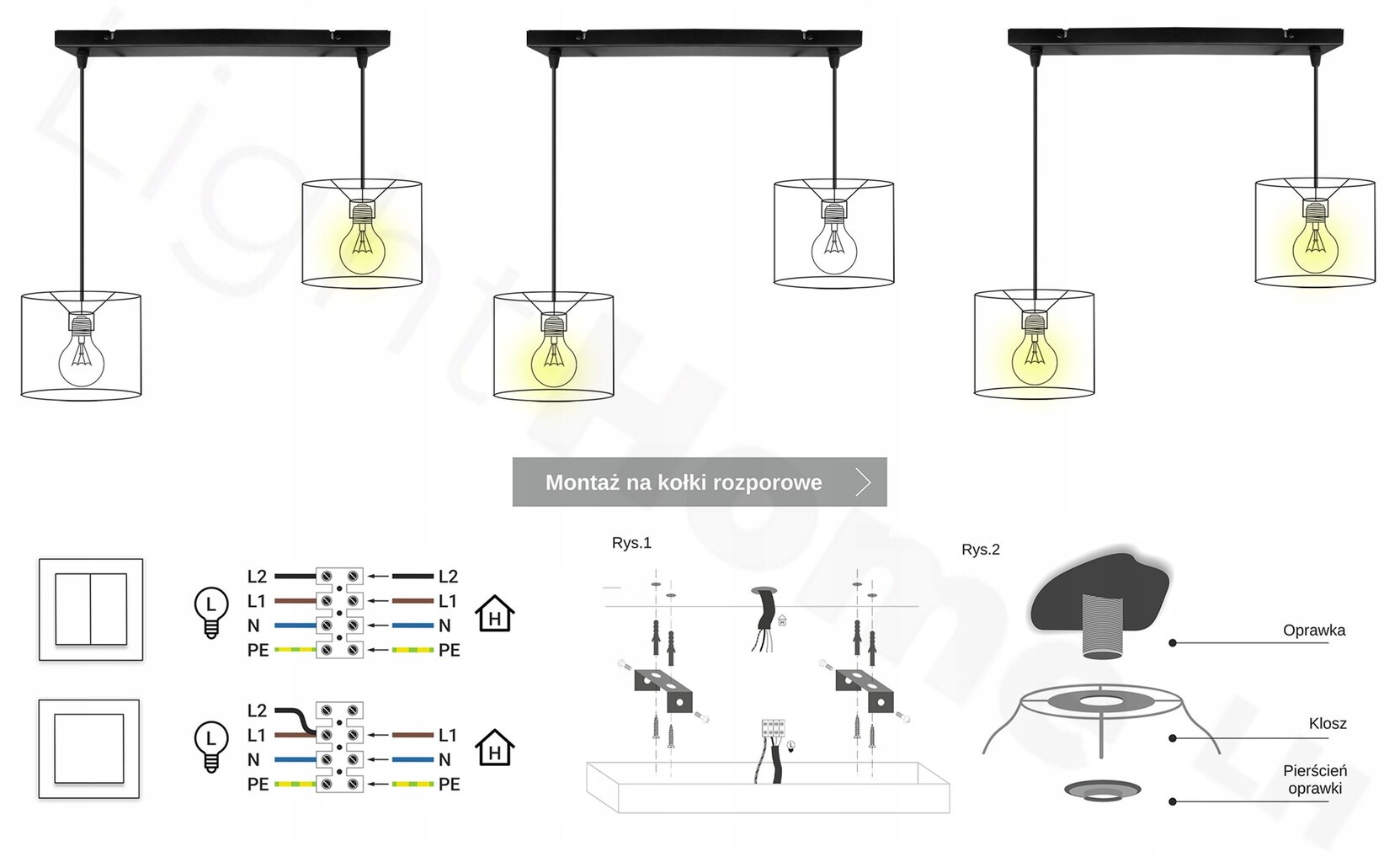 LightHome kulons Elegance Gold cena un informācija | Piekaramās lampas | 220.lv