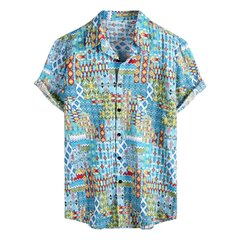 Мужская гавайская рубашка Voqeen, синяя цена и информация | Мужские рубашки | 220.lv