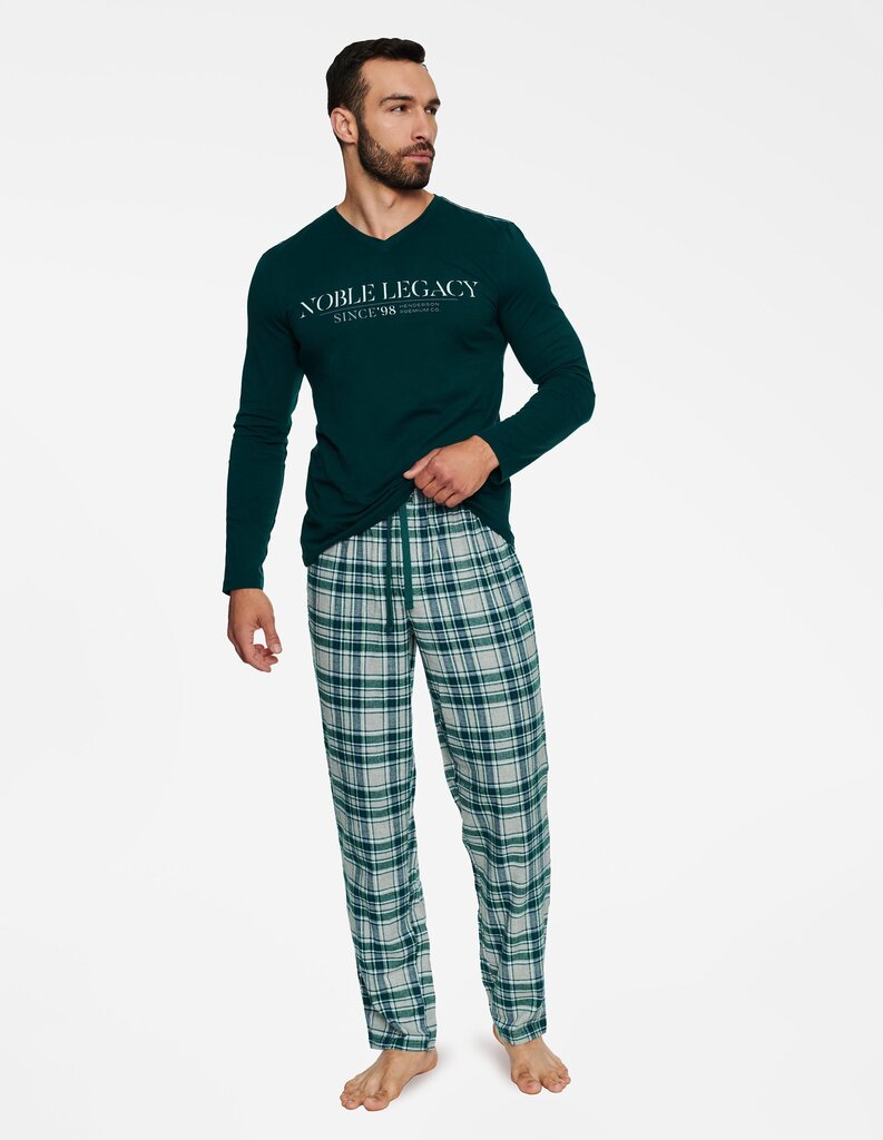 Pidžama vīriešiem Henderson, zaļa cena un informācija | Vīriešu halāti, pidžamas | 220.lv
