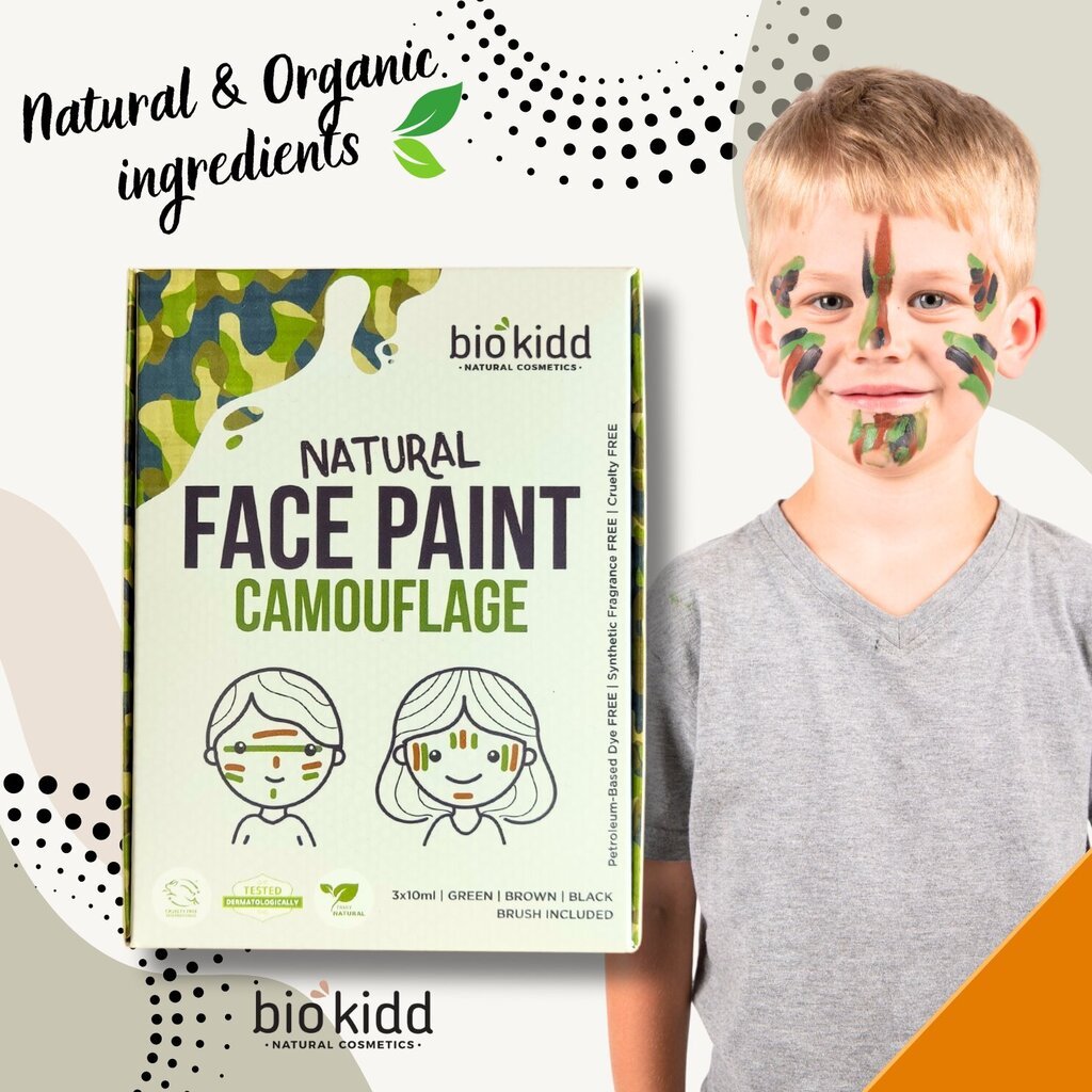 Dabīgās sejas krāsas Kamuflāža BioKidd, 3x10ml цена и информация | Bērnu kosmētika, līdzekļi jaunajām māmiņām | 220.lv