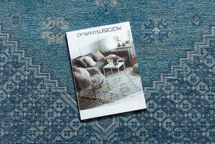 Шерстяной ковер ANTIGUA 518 76 JW500 OSTA - Орнамент гладкое плетение, синий цена и информация | Ковры | 220.lv