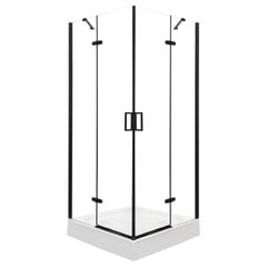 Dušas kabīne Kerra Flow 90 Black bez paliktņa cena un informācija | Dušas kabīnes | 220.lv
