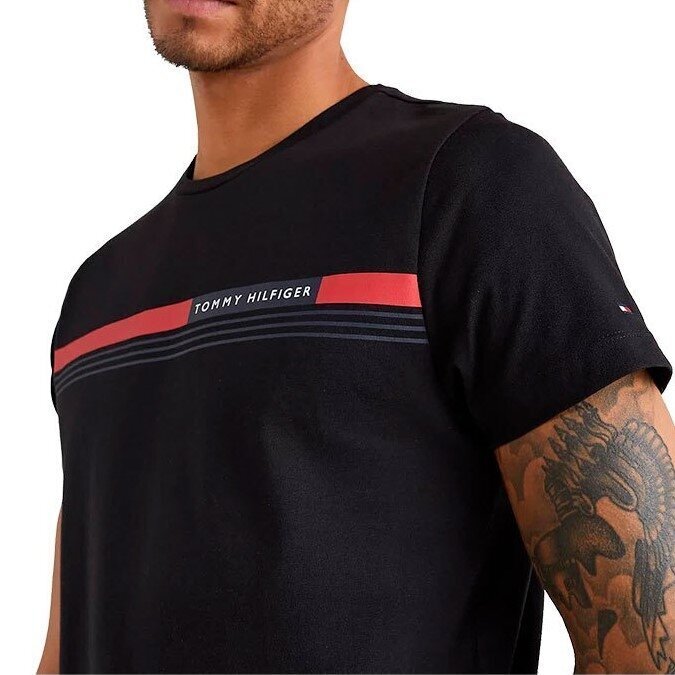 Tommy Hilfiger T-krekls vīriešiem 8720117344973, melns cena un informācija | Vīriešu T-krekli | 220.lv