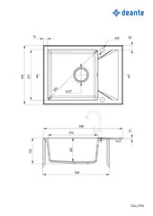 Deante granīta virtuves izlietne Deante Evora ZQJ_T11A, Anthracite Metallic cena un informācija | Virtuves izlietnes | 220.lv