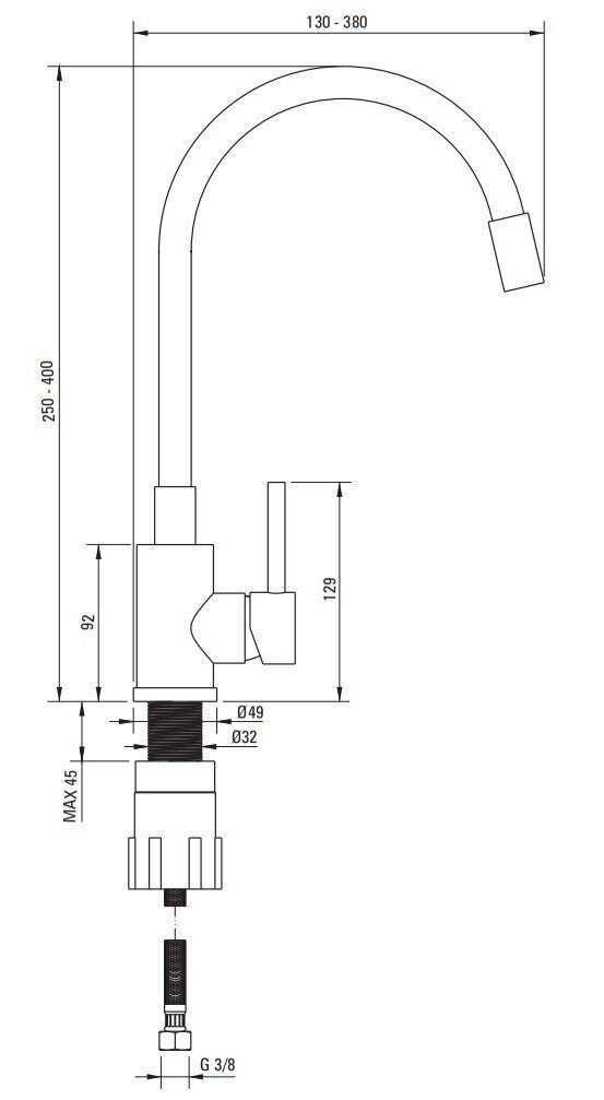 Deante granīta virtuves izlietne Deante Corio ar jaucējkrānu ZRCP2113, Graphite+Black cena un informācija | Virtuves izlietnes | 220.lv