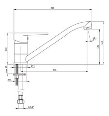 Virtuves jaucējkrāns Deante Tubo BUT_060M, Chrome цена и информация | Кухонные смесители  | 220.lv