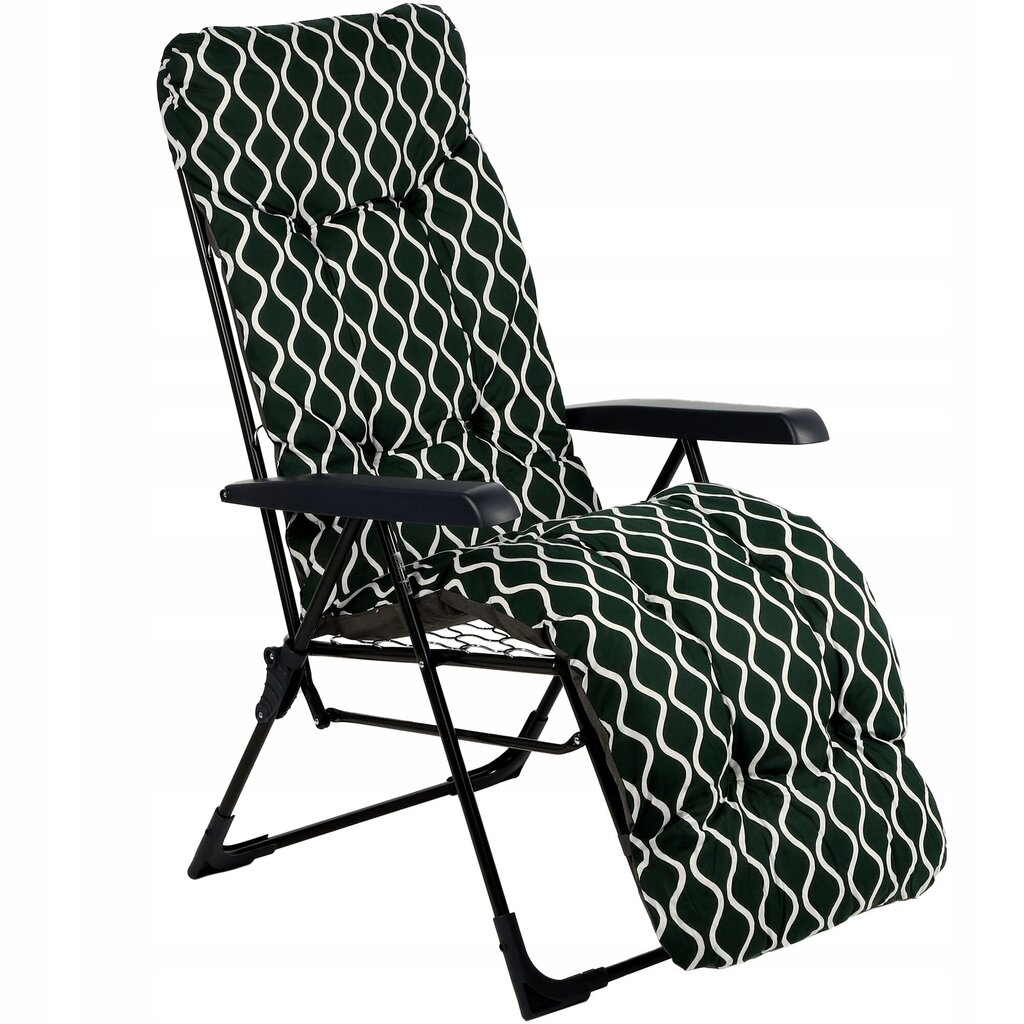 Saliekamais dārza krēsls-zvilnis Kadax Alicante Plus, zaļa/balta cena un informācija | Dārza krēsli | 220.lv