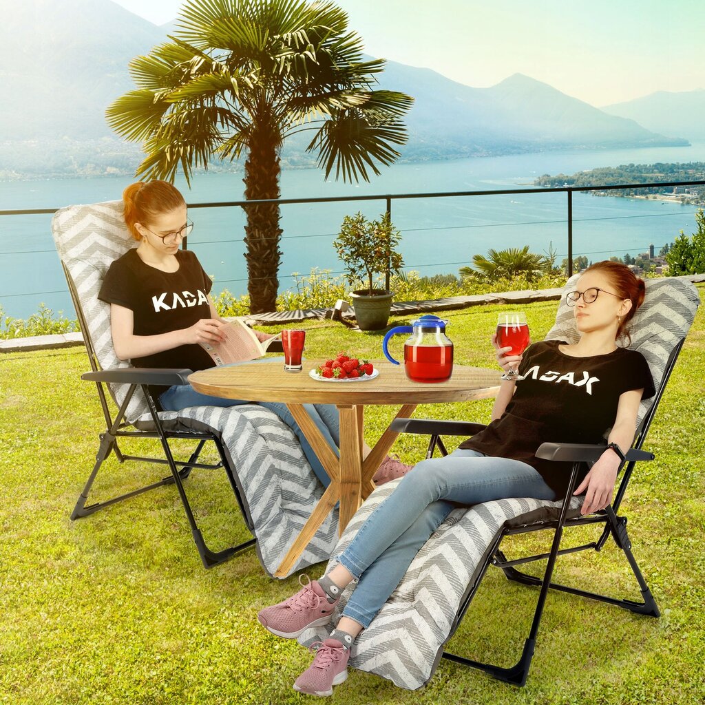Saliekamais dārza krēsls-zvilnis Kadax Alicante Plus, pelēks цена и информация | Dārza krēsli | 220.lv