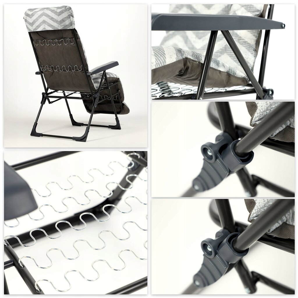 Saliekamais dārza krēsls-zvilnis Kadax Alicante Plus, pelēks цена и информация | Dārza krēsli | 220.lv