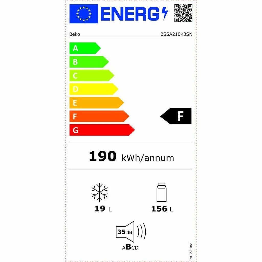 Ledusskapis BEKO BSSA210K3SN, balts cena un informācija | Ledusskapji | 220.lv