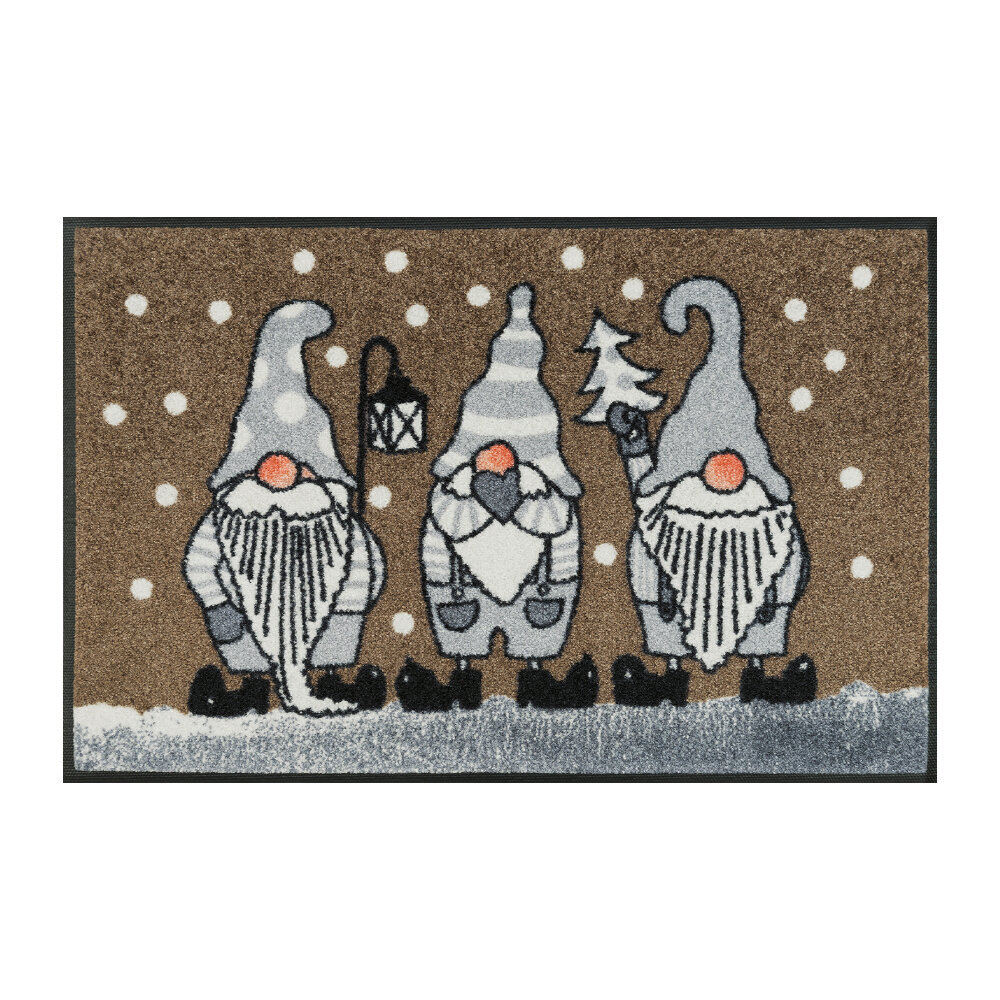 Kleen-Tex durvju paklājiņš Christmas Gnomes Beige цена и информация | Kājslauķi | 220.lv