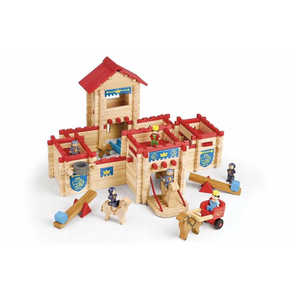 Koka konstruktors Jeujura The Wooden Castle Fort Playset, 300 gab. цена и информация | Rotaļlietas zēniem | 220.lv