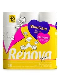 Туалетная бумага Renova Skin Care Purissimo 12R цена и информация | Туалетная бумага, бумажные полотенца | 220.lv