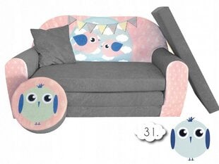 Bērnu dīvāns Fortisline Birds, pelēks cena un informācija | Sēžammaisi, klubkrēsli, pufi bērniem | 220.lv