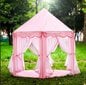 Pils telts bērniem, rozā, 135x135x140cm cena un informācija | Bērnu rotaļu laukumi, mājiņas | 220.lv