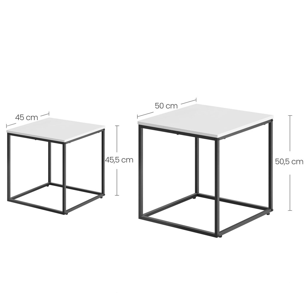 Divu galdu komplekts, balts цена и информация | Žurnālgaldiņi | 220.lv