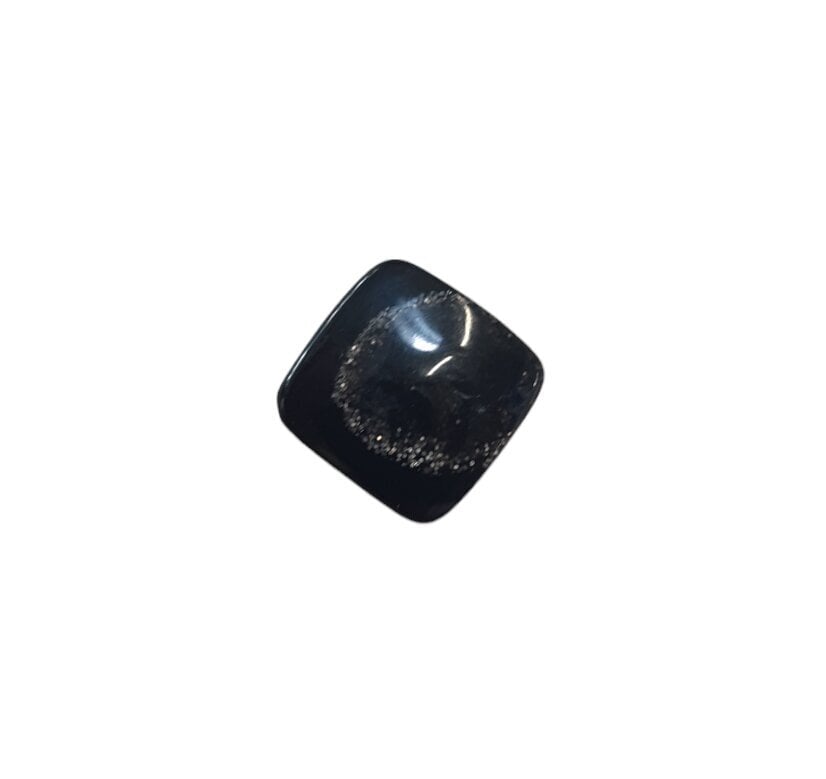 Plastmasas melna poga, kvadrāts ar spīdumiem 12 x 12 mm cena un informācija | Šūšanas piederumi | 220.lv