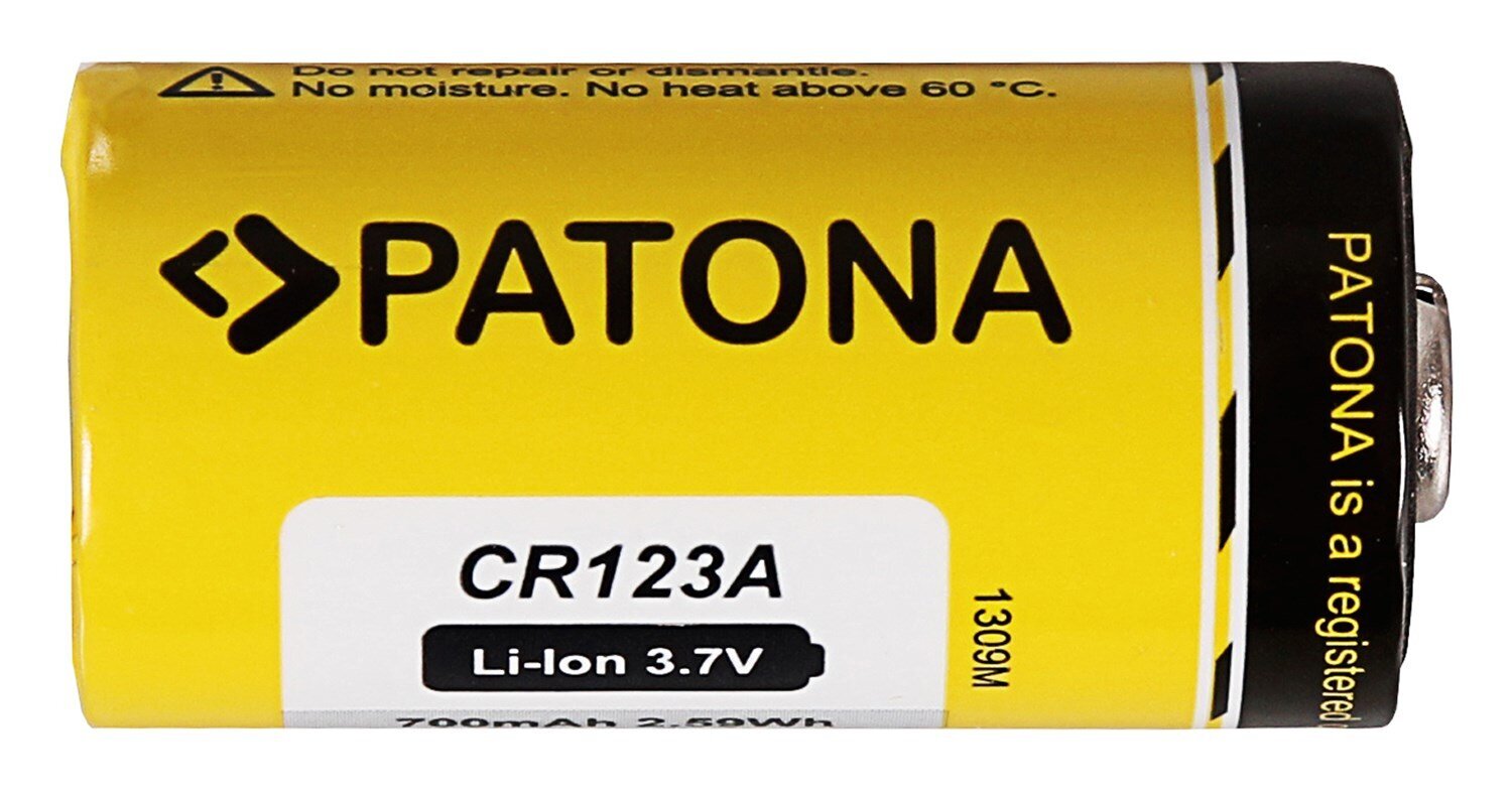 Patona PA-BA-1309 standarta CR123A 16340 LI-ION 3.7V 700mAh akumulators cena un informācija | Akumulatori fotokamerām | 220.lv