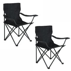 Кемпинговые стулья Anter, 2 шт, черный цвет, 80x49x49 см цена и информация | Туристическая мебель | 220.lv