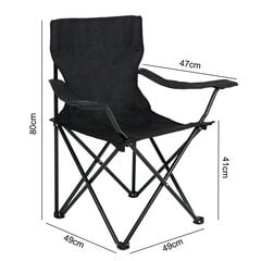 Кемпинговые стулья Anter, 2 шт, черный цвет, 80x49x49 см цена и информация | Туристическая мебель | 220.lv