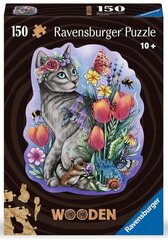 Ravensburger деревянный пазл на 150 элементов "Lovely Cat" цена и информация | Пазлы | 220.lv