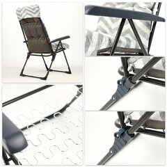 Saliekamais dārza krēsls-zvilnis Kadax Zigzak, 119 x 55 cm, pelēks cena un informācija | Dārza krēsli | 220.lv