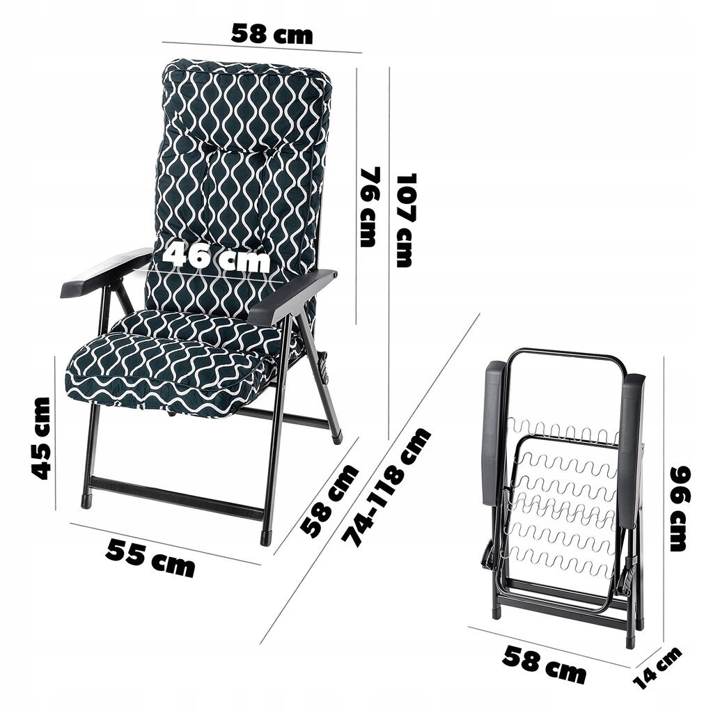 Saliekamais dārza krēsls Kadax Almeria, zaļš cena un informācija | Dārza krēsli | 220.lv