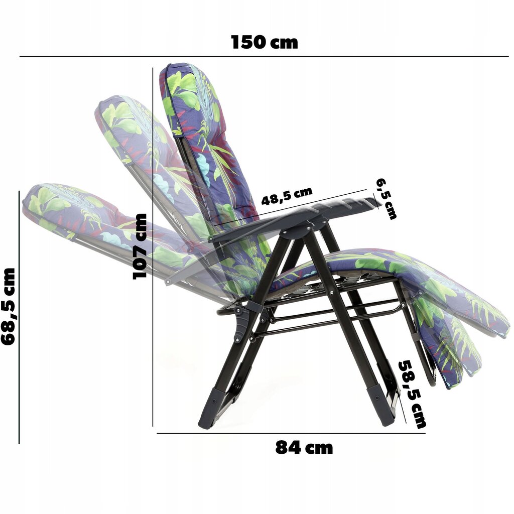 Saliekamais dārza krēsls-zvilnis Kadax Soller Plus Granat, dažādu krāsu цена и информация | Dārza krēsli | 220.lv