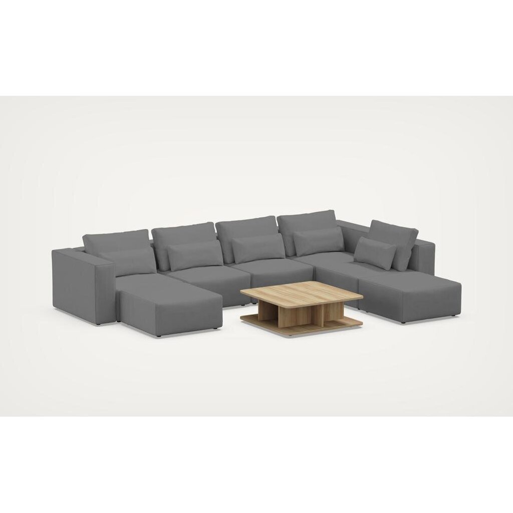 Riposo ottimo 3 vietīgs stūra dīvāns ar kafijas galdiņu cena un informācija | Stūra dīvāni | 220.lv