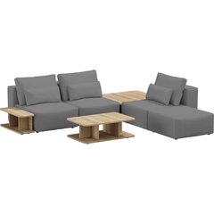 Riposo ottimo 3 vietīgs stūra dīvāns ar galdiņu komplektu un pufu cena un informācija | Stūra dīvāni | 220.lv