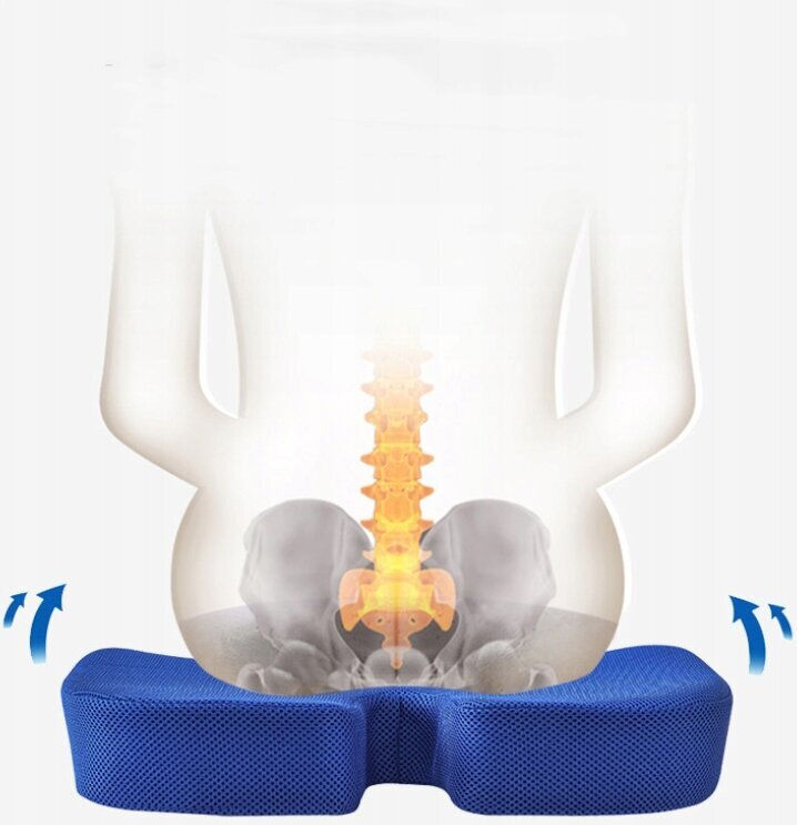 Ortopēdisks krēsla spilvens stājas uzlabošanai, 45x35x8cm, zils cena un informācija | Dekoratīvie spilveni un spilvendrānas | 220.lv