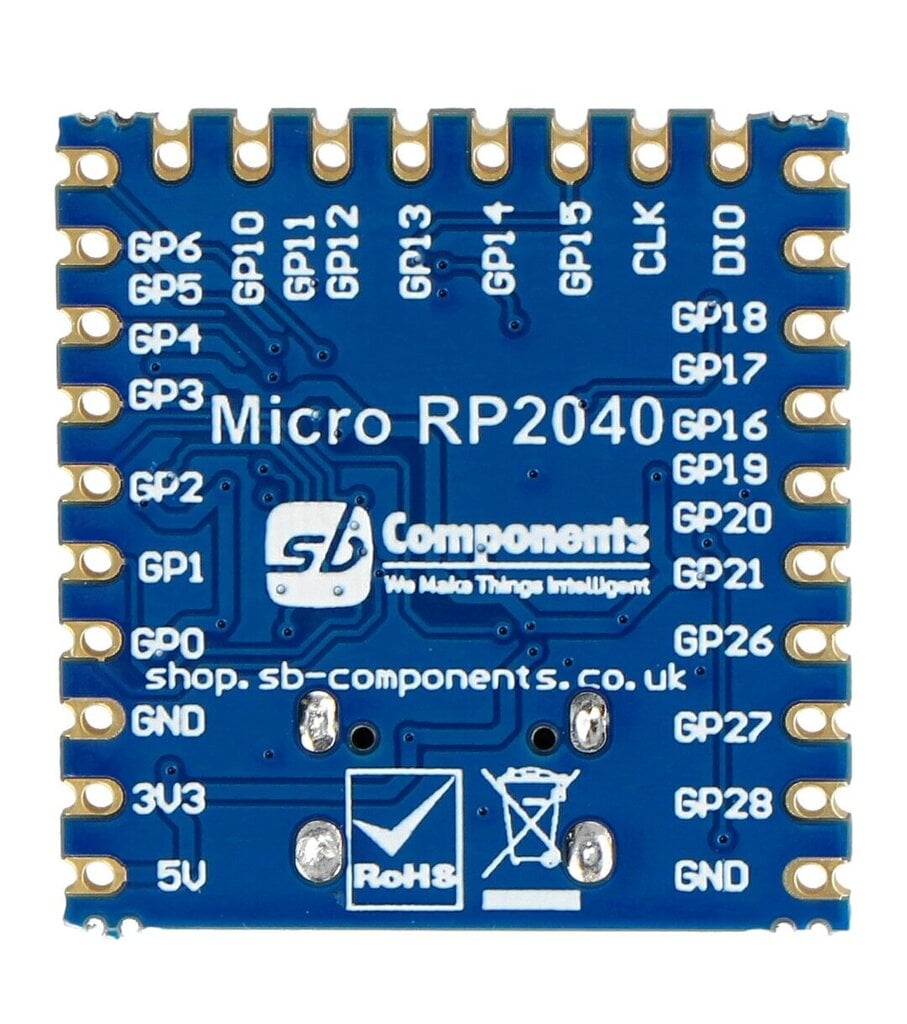 SB Components 26531 Micro RP2040 mikrokontroliera plate цена и информация | Atvērtā koda elektronika | 220.lv