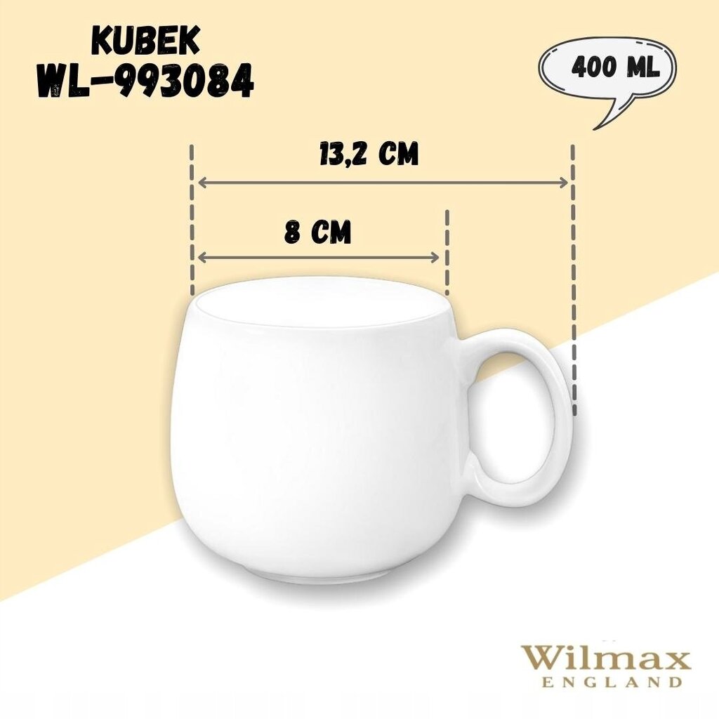 Wilmax krūze, 400 ml cena un informācija | Glāzes, krūzes, karafes | 220.lv