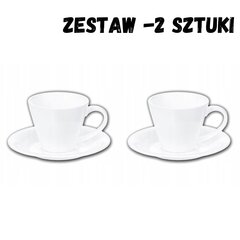 Чашка и блюдце 180 мл - набор из 2 штук цена и информация | Стаканы, фужеры, кувшины | 220.lv