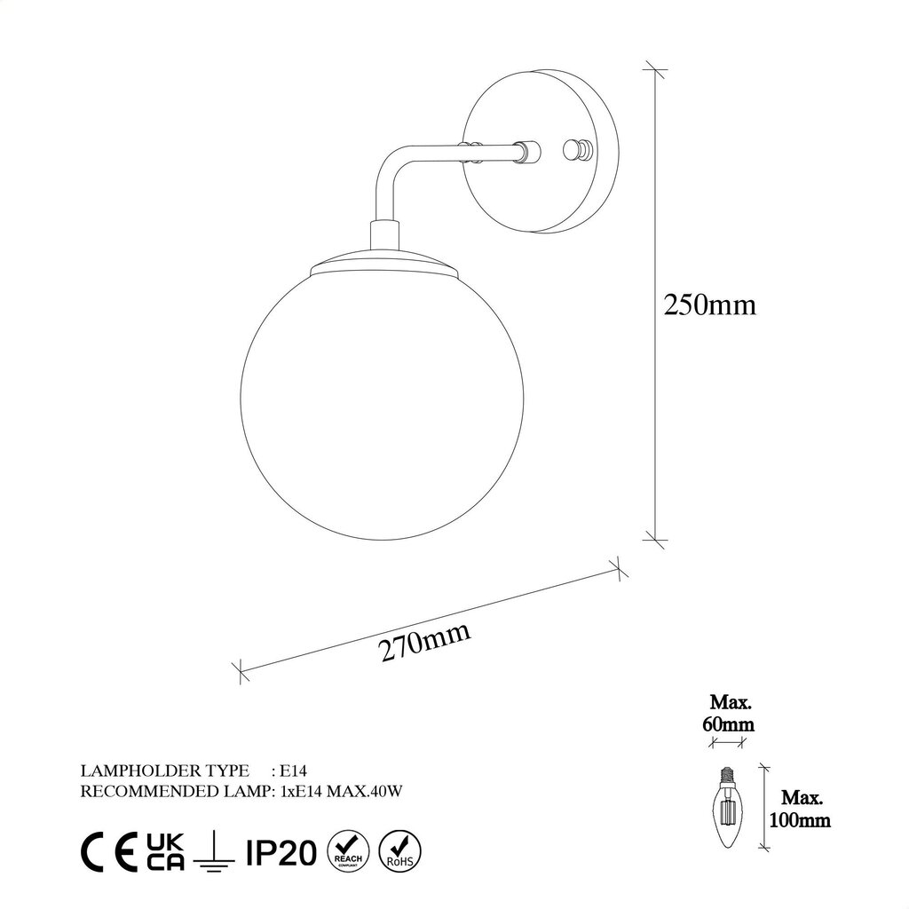 Sienas lampa Viran-10900 цена и информация | Sienas lampas | 220.lv