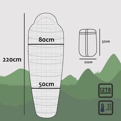 Спальный мешок 220 см, водонепроницаемый, красный/желтый цена и информация | Спальные мешки | 220.lv