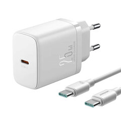 Сетевая зарядка Joyroom JR-TCF11 USB-C 25W + USB-C cable 1.0m белая цена и информация | Зарядные устройства для телефонов | 220.lv