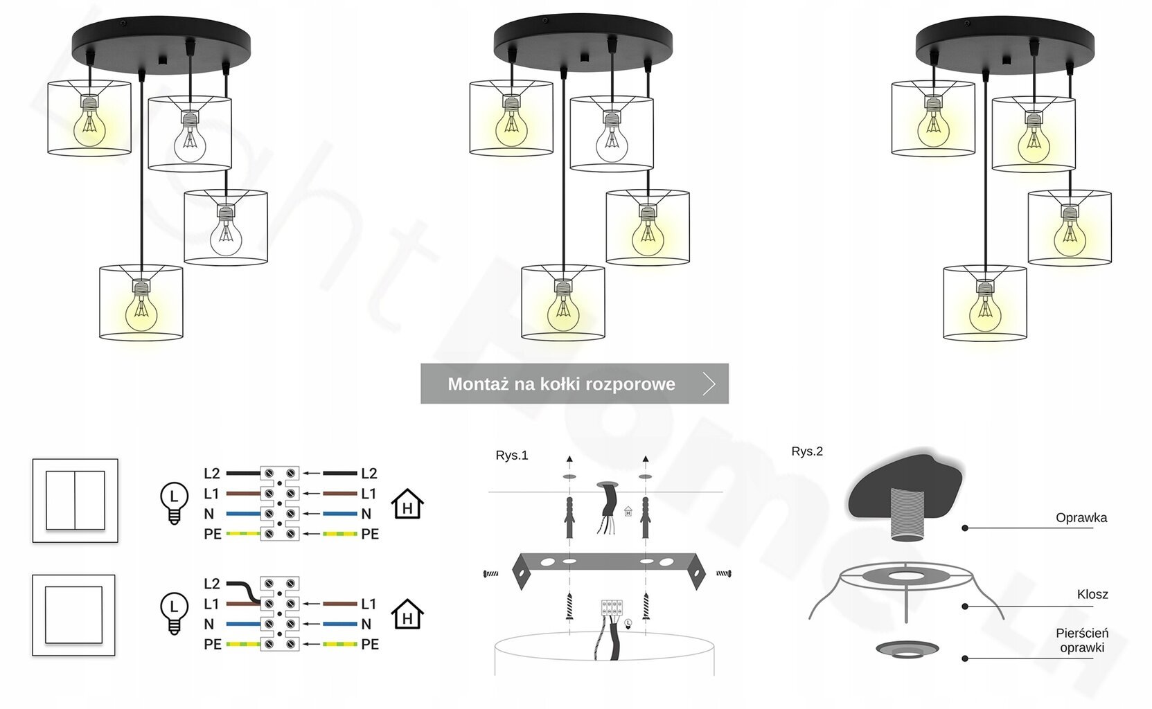 Piekaramā lampa, LightHome цена и информация | Griestu lampas | 220.lv