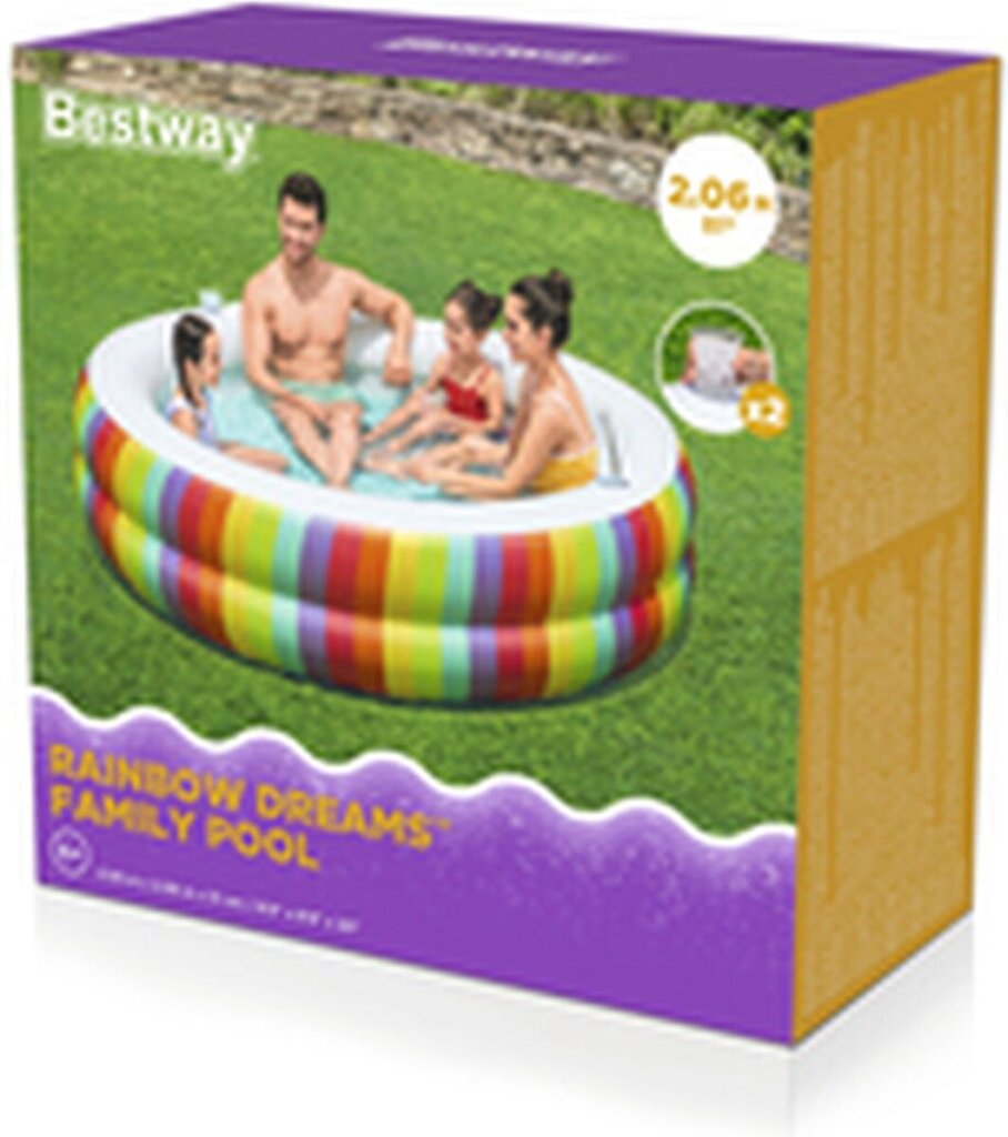 Piepūšamais baseins Bestway Rainbow Dreams, 206x51 cm cena un informācija | Baseini | 220.lv